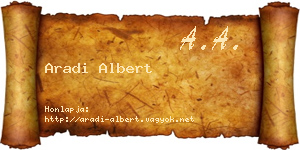 Aradi Albert névjegykártya